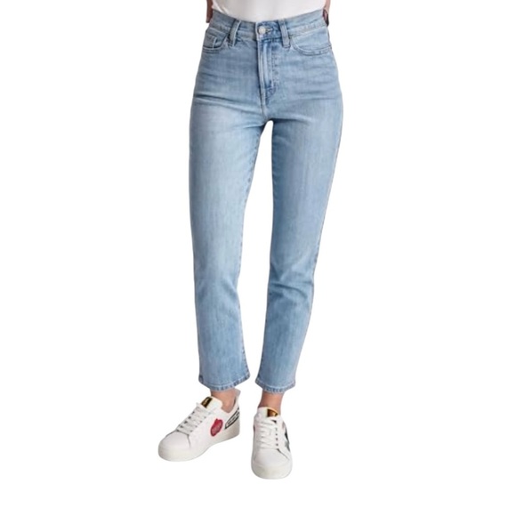 DKNY Jeans, Broome High Rise Slim Straight Crop Jeans, Size 27, Light Blue - Picture 2 of 12